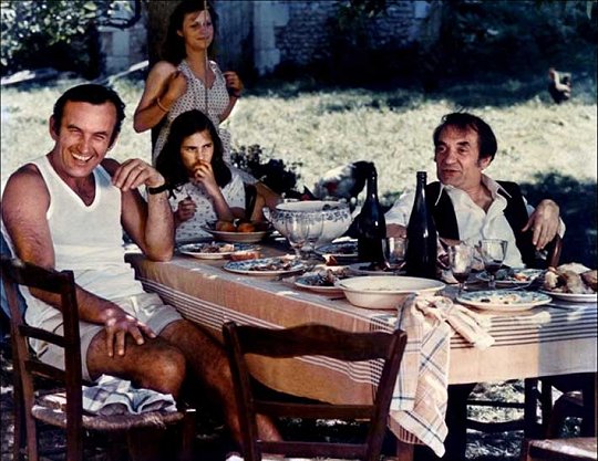 Daniel Ceccaldi, Jean Carmet, et debout la belle Annie Colé (1973)